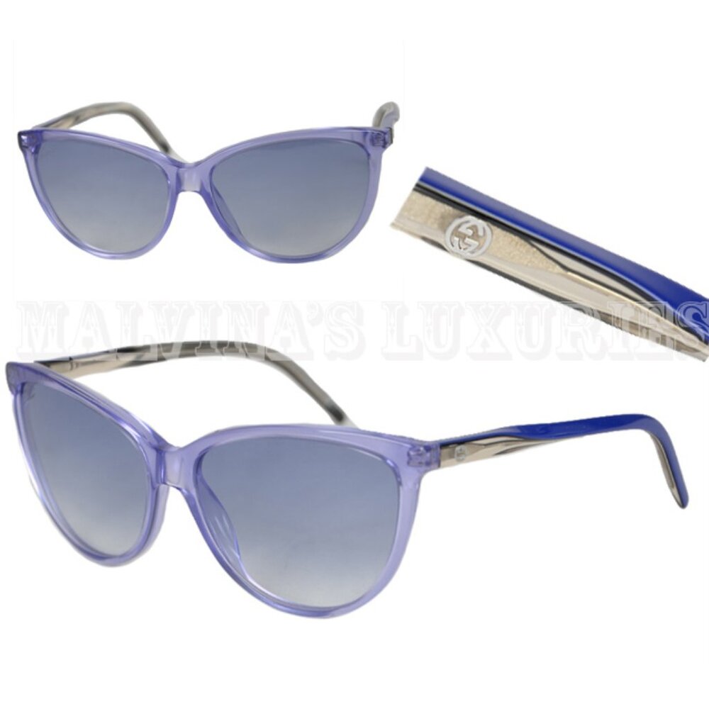 GUCCI SUNGLASSES GG 3641/S 0XACG 140 BLUE ACETATE INTERLOCKING G LOGO TEMPLES